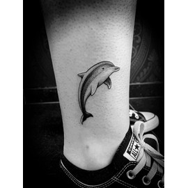 5X2Y Tattoo Tech, Long Lasting Temporary Tattoos, Last 1-2 Weeks, Waterproof, Semi Permanent Tattoo, Realistic look, No Adhesive, No reflection (Dolphin)