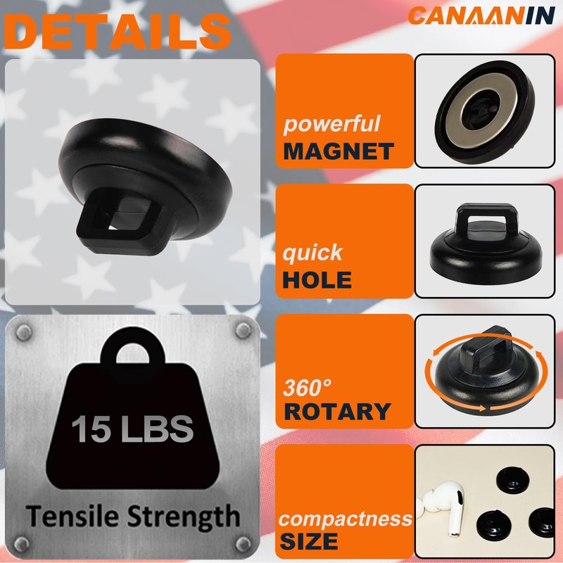 CANAANIN Magnetic Cable Zip Tie Mounts Clips Multipurpose Zip Ties