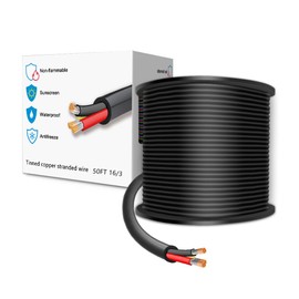 LEADTOPS 15.24 M 16 Gauge 16/3 3 Core Electric Wire 3 x 1.3 mm², 3-Pin Cable for LED Light, Automobile, Boat, Equitment