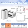 CooBigo 120Pcs 1/8""Cable Crimp Sleeves, Aluminum Wire Rope Crimping Loop