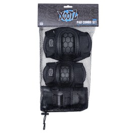 Xootz Kids' Skate Bmx Knee, Elbow and Wrist Protective Set Black Large