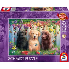 Schmidt Spiele 58883 Cute Puppy Scene 1000-Piece Puzzle