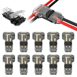 VISDOLLT Tap Wire Splitter Connectors 3 Way 2 Pin Low Voltage Wire Connectors for 16-20 AWG, 10Pcs Solderless No Wire Stripping Quick Wire Splice Connectors