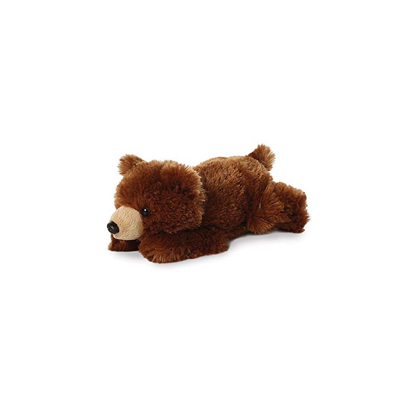 AURORA, 31740 Mini Flopsie Grizzly Bear 8" Plush Toy, Brown