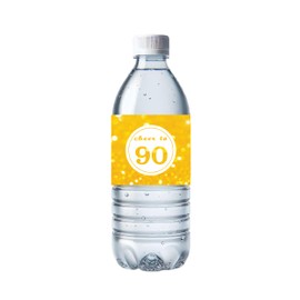 32 etiquetas adhesivas para botellas de agua, 90 unidades, para fiestas de cumpleaños 90, impermeables, para botellas de 90 años, decoración de fiesta de noventa aniversario, decoración de latas 9oth
