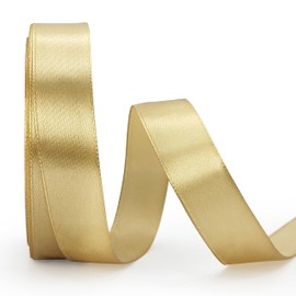 Gold Ribbon 3/4 Inch, 25 Yards/roll Solid Satin Ribbon for Gift Wrapping, Bow Making, Floral Bouquets, Party Decoration.