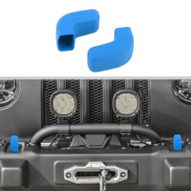 JWWY Tow Hook Covers Trailer Hook Hitch Receiver Rubber Protector Cover Trim Fit for 2007-2024+Jeep Wrangler JL Gladiator JT 4XE JK Exterior Accessories 2pcs Blue