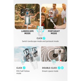 Gimbal Stabilizer for Smartphones,Phone Gimbal,Selfie Stick with fill light,portable and Foldable, Vlogging Stabilizer, YouTube and TikTok Videos - Black