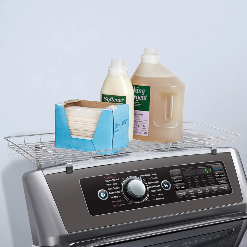 Household Essentials Rear Display Over-The-Washer Storage Shelf to Organize and