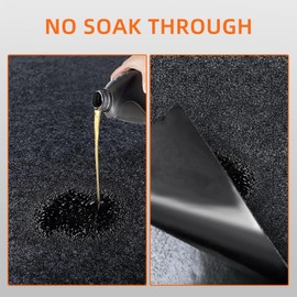 8.5 x 6.6 Ft Garage mats for Floor, Garage Floor mats for Under car, Oil Spill mat，Absorb Oil Quickly, Garage Carpet, Reusable, Washable, Protects Floor