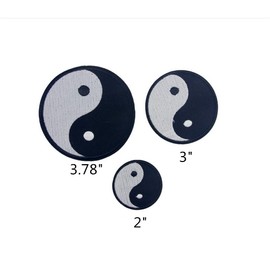 Ximkee (5 Pack) Yin Yang Chinese Tai-Chi Embroidered Sew Iron On Applique Patches-3.8"