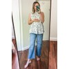 PinkBlush Blue Straight Leg Frayed Hem Maternity Jeans