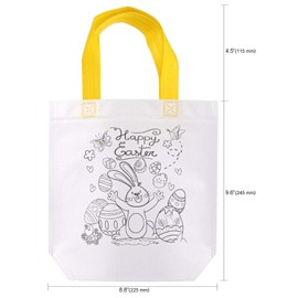 HOWAF Painting Easter Bags for Children, Large Children's Fabric Bag Set, DIY Graffiti Bags, Non-Woven Bag for Painting Yourself, 12 Colour Pens for Children's Birthdays, Easter Gifts, Nursery
