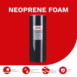 XFasten Neoprene Sponge Foam Rubber Sheet Roll, Black, 1/4-Inch Thick, 12 Inches x 55 Inches, Neoprene Padding Sheet for Sealing, DIY Gasket, Cosplay Costume, Craft, and Tool Chest Liner