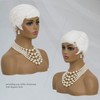 MOONSHOW Short White Pixie Wig for Women Pixie Cut Wig