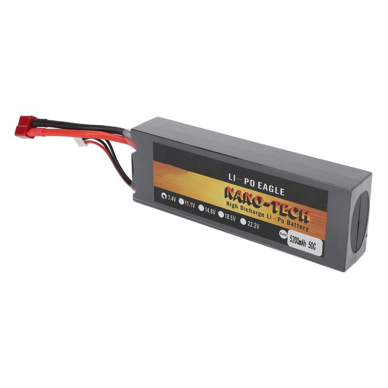 7.4V Lipo Battery 5200mAh 2S 50C Hard Case Lithium Polymer