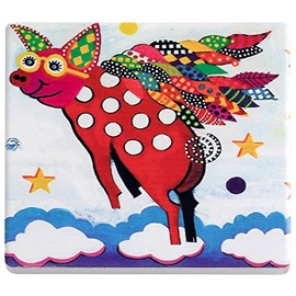 Maxwell Williams Untersetzer Lounge Pigasus Pig 9 x 9 cm Ceramic & Cork