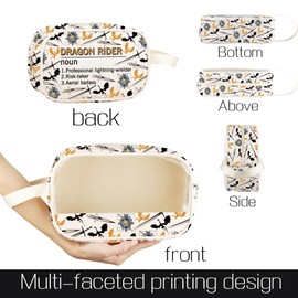 TOBGBE Fantasy Book Lover Gifts Dragon Rider Clear Makeup Bag Fantasy Readers and Book Dragons Gift Bookworm Bookish Merch (Drag-n Rider Clear MB)