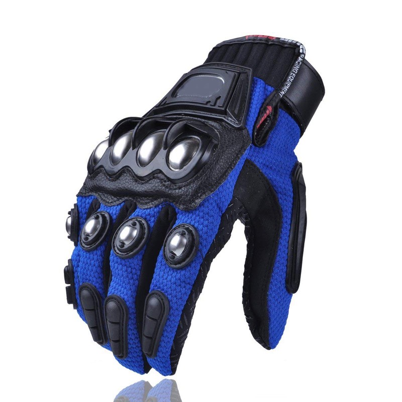 Oubaiya Steel Outdoor Knuckle Motorcycle Motorbike Powersports Safety Gloves (XX-Large,