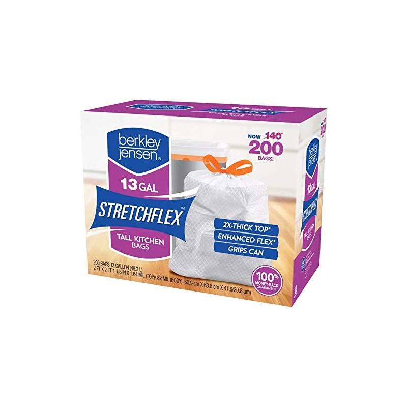 Berkley Jensen 13 Gallon Drawstring Trash Bags, 200 ct.