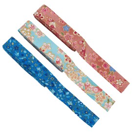 FINGERINSPIRE 8.2Yard/7.5M 3 Colors Floral Double Fold Bias Tape 21mm Floral Printed Bias Binding Ribbon Cotton Webbing Strap for DIY Crafts Sew on Binding Edge Fabric Ribbon