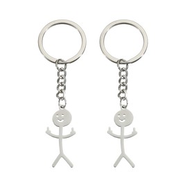 CGEAMDY Set of 2 Car Keychains, Creative Car Accessories Metal Keyring, Cute Car Key Fob, Stainless Steel Car Key Fob, Cartoon Villain Car Key Fob