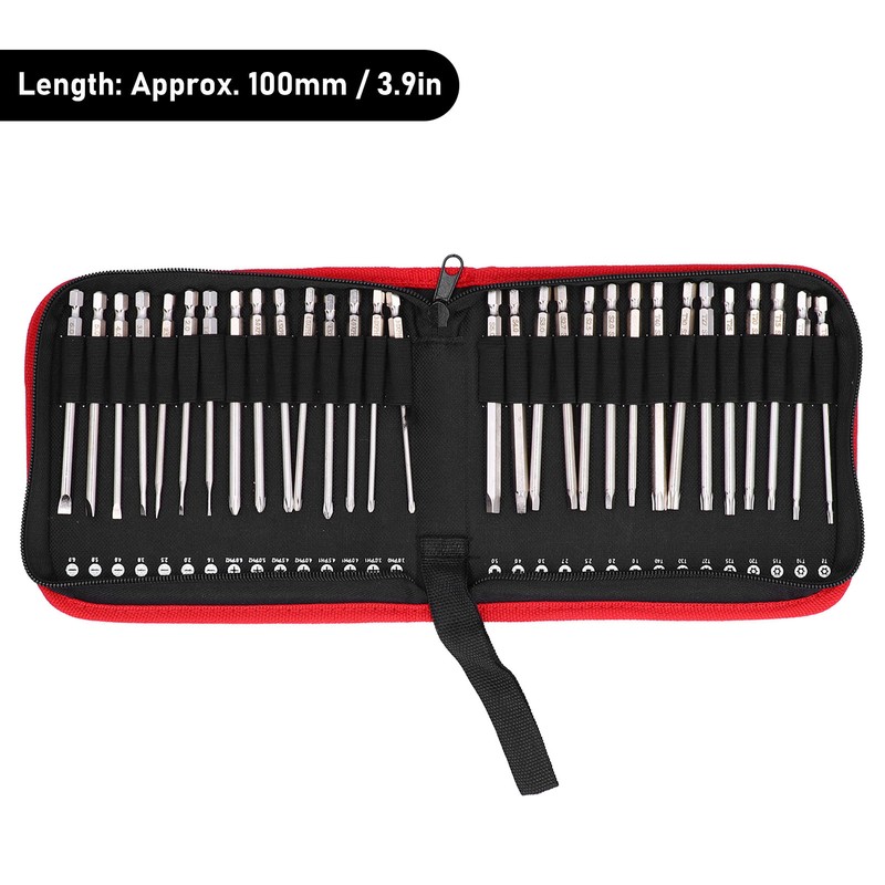 30Pcs Screwdriver Bit Magnetic Metal Slot Star Cross Tool Set