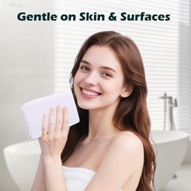 TEAWOO White Washcloths Bulk 400 Pack, Highly Absorbent & Quick Drying Face Towels, Soft Bath Towels, Multi-Purpose Microfiber Wash Cloths for Bathroom, Hotel, Spa, Gym and Kitchen, 12x12 inches