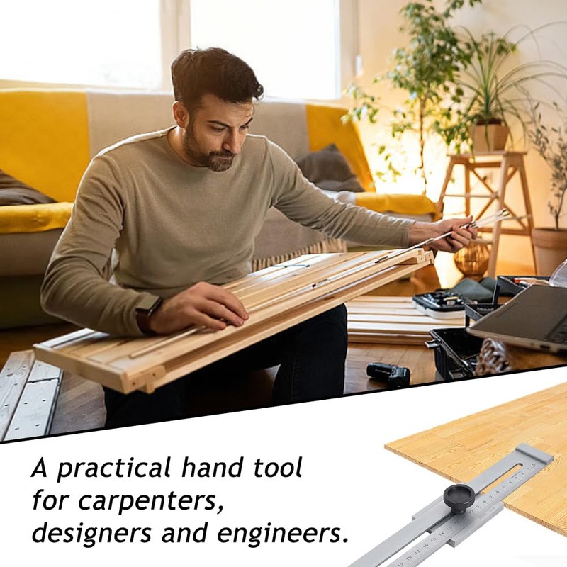 ZOESURE Precision Marking Gauge 200 mm, Scribing Tool, Matt Chrome-Plated