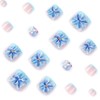 Blue Toe Nail Press ons Flower Fake Toe Nails with