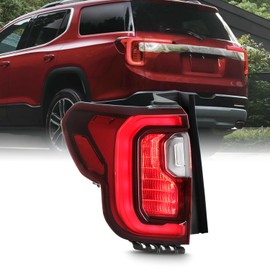 AKKON- Fit 2020 2021 2022 2023 GMC Acadia SL|SLE|SLT|DENALI Full LED Outer Chrome Tail Light Rear Brake OE Style Driver Left Side