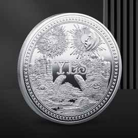 Challenge Coin Silver Yes No Coin Yes No Challenge Coin Decision Coin Commemorative Coin Choice Coins Yes or No Commemorative Coin Collection (Style 2)