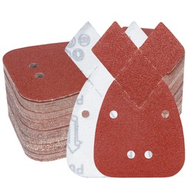 PMIQSA 80PCS 60 Grits Black and Decker Mouse Sander Paper 4 Hole Mouse Sanding Pads Detail Hand Sandpaper Sheets for Grinding and Polishing