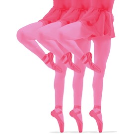 sesto senso Pack of 3 Girls' Tights 40 Denier Children's Tights Opaque Microfibre Colourful, pink