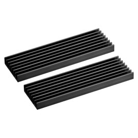 sourcing map 2 Pack M.2 SSD Heatsink Cooler with Thermal Pad Alloy Aluminium Heat Sink Cooling Sink for Laptop 70 x 22 x 6 mm Black