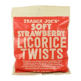 Trader Joe's Soft Licorice Twists 8oz (Strawberry Licorice, 1 Pack)