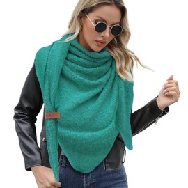Vijamiy Triangular Scarf Women's Winter, Women's Fashion Fluffy Scarf Triangle Soft and Cuddly to Be Used as an Envelope Scarf Neckerchief Gifts 200 cm x 80 cm, Green