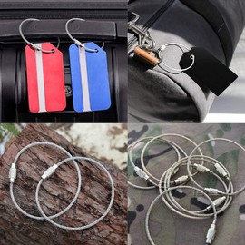 esowemsn 20pcs 6inch Stainless Steel Wire Keychains Cable 1.5mm Key Ring Loop for Outdoor Hiking Luggage Loops Tag Keeper Tag Rope DIY Hanging Tool Accessories