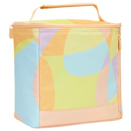 THIRTY-ONE Gifts Insulated Bucket Tote, Reusable Insulated Lunch Bag with Zipper Closure, Pastel Perfection