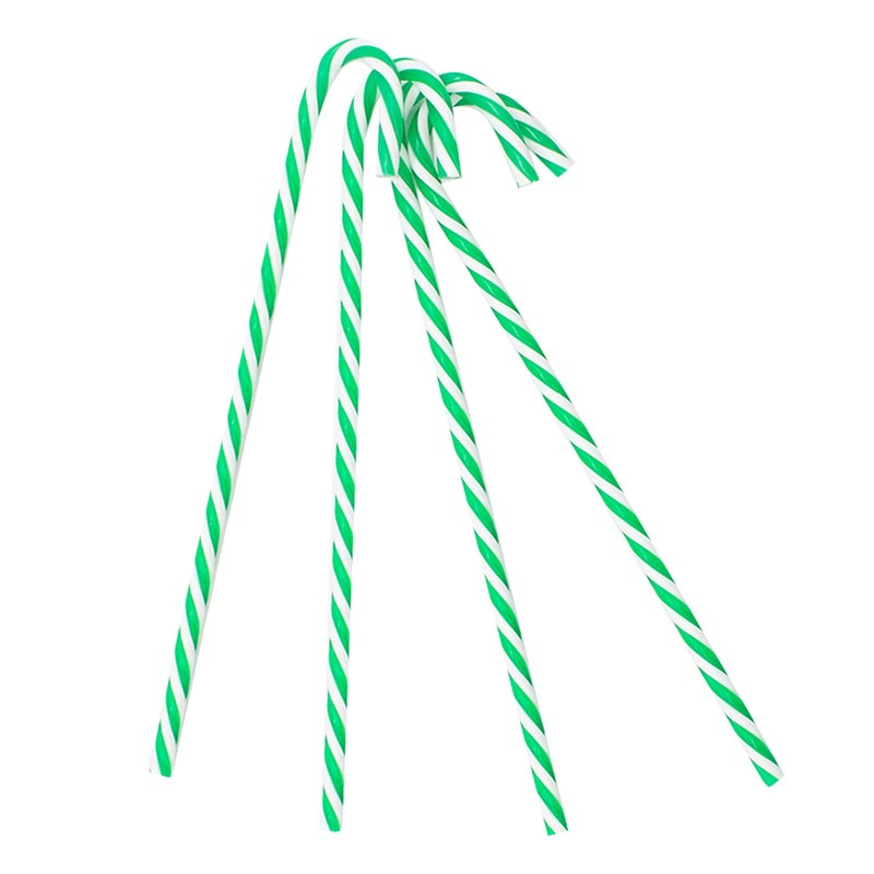 TRIXES Green and White Candy Cane Ornaments – 6 PCS