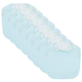 lazyrhino 8 Pack Baby Terry Bibs,Unisex for Boys and Girls, Adjustable Drooling Bibs with Snaps,Ultra Soft Absorbent Teething Bibs (blue)