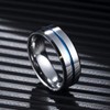 King Will 8mm Silver Tungsten Rings for Men Two Tone