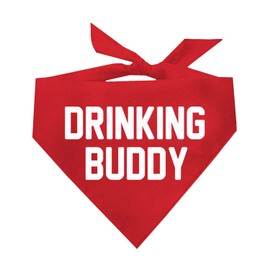 Drinking Buddy Dog Bandana (11 Red, One Size)