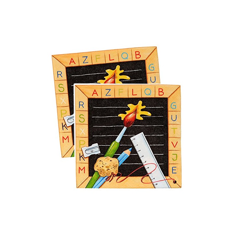 60 Stück Servietten - " Schultafel - ABC " -
