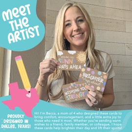 Hadley Designs Get Well Soon Card With Envelope - 24 Get Well Cards For Women, Feel Better Card, Encouragement Cards With Envelopes, Recovery Gifts For Sick Men - Rustic Theme