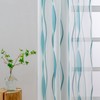 L.Z.E White and Teal Sheer Curtains 63 Inch Length for