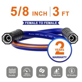 Garlephant garden hose 100 ft x 5/8Inch, Hybrid Rubber water hose 100ft, Durable, Anti-UV, Sturdy, No-Leakage, Lightweight, Flexible, Heavy Duty garden hoses with Swivel Handle