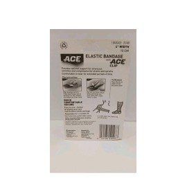 ACE Black Elastic Bandage 4 Inch Plastic No Metal Clip Secure Compression Wrap