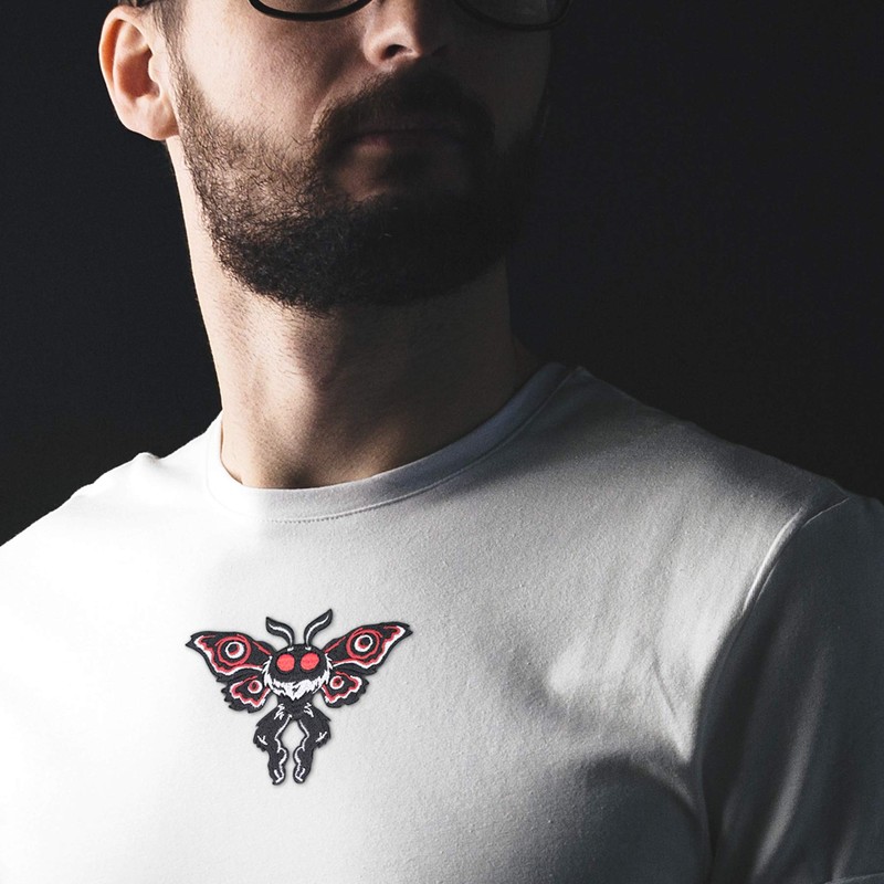 Winks For Days Mothman Cryptid Creature Iron-On Patch