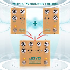 JOYO Dual Crunch Effect Pedal Pure Analog Circuit Overdrive Pedal with Independent Clipping for Electric Guitar True Bypass (King of Kings R-20)